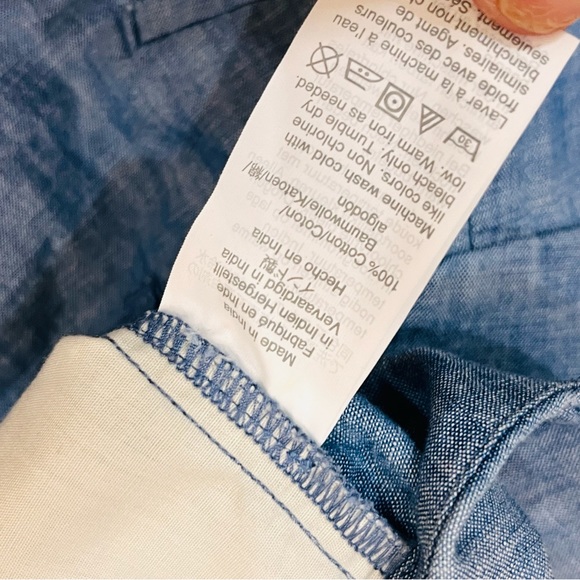 J Crew Blue Chambray Mid Rise Scalloped Hem Shorts size 10 - Picture 4 of 6